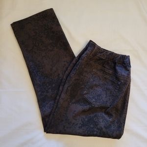 Gloria Vanderbilt Black & Brown Floral Pattern Amanda Size 20W *sm flaw*